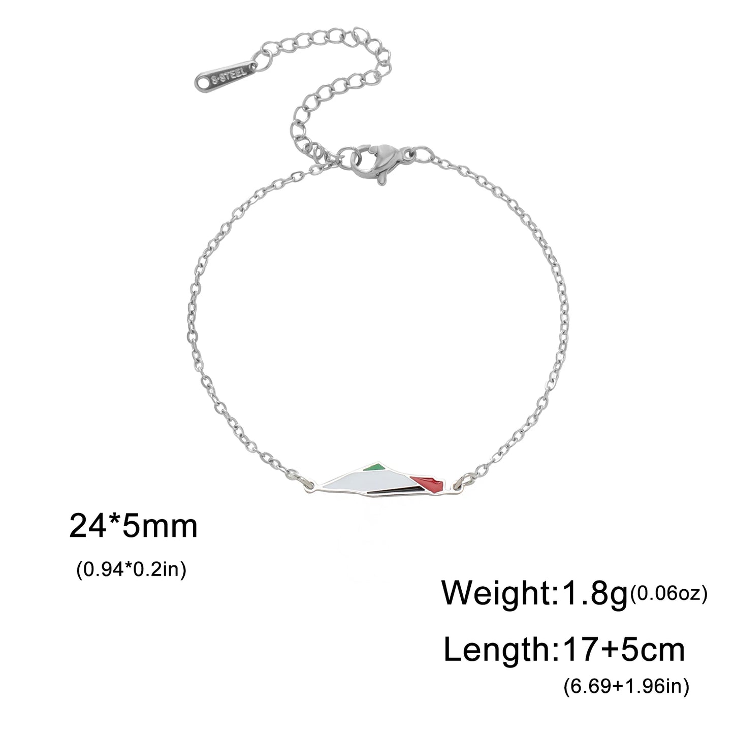 Palestine Flag Braided Rope Bracelets for Women Men Red Black White Green Natural Stone Beads Bracelet Jewelry Gift Wholesale