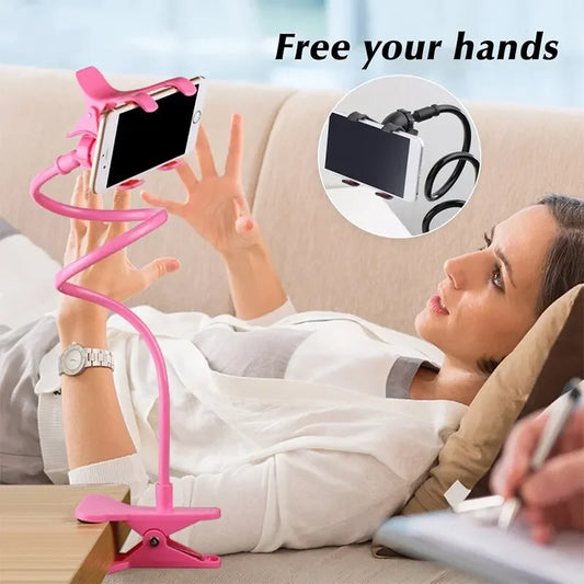 حامل هاتف محمول 360 مشبك حامل مرن محمول للسرير المكتبي حامل للهواتف الذكية حامل للمكتب والسرير قاعدة دعم 70 سم