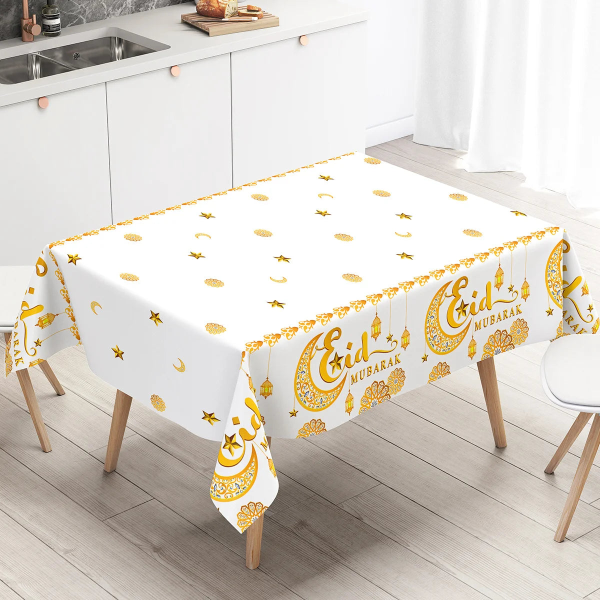 Eid Mubarak Tablecloths Ramadan Decoration for Home 2024 Islamic Muslim Ramadan Kareem Tableware Eid Al Adha Gift Party Decor