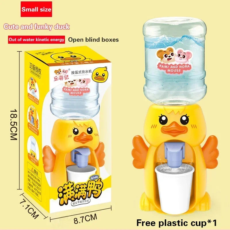 Mini Water Dispenser Cute Baby Toy Drinking Water Cooler Lifelike Children Cartoon Simulation Device for Kid Home Decor Ornament