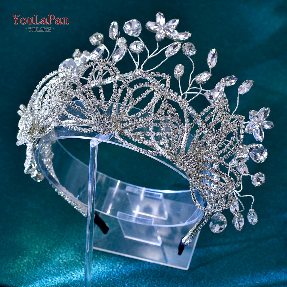 YouLaPan Luxury Rhinestone Crown Wedding Headband Bride Crown Tiaras Fashion Women Accessories Party Hair Ornaments HP698