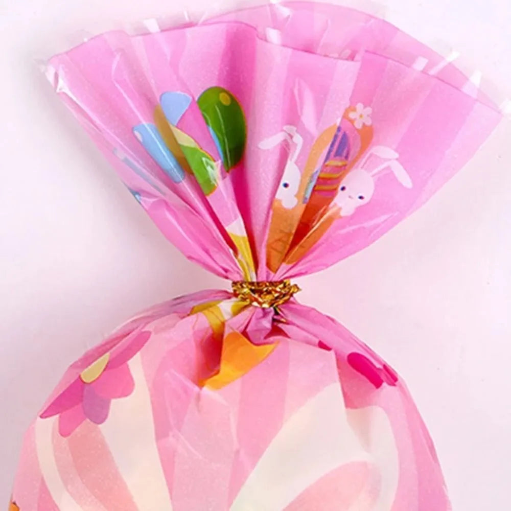 Plastic Easter Bunny Candy Bags Cartoon Packing Supplies Rabbit Ear Gift Bag Easter Party Packing Baking Tools