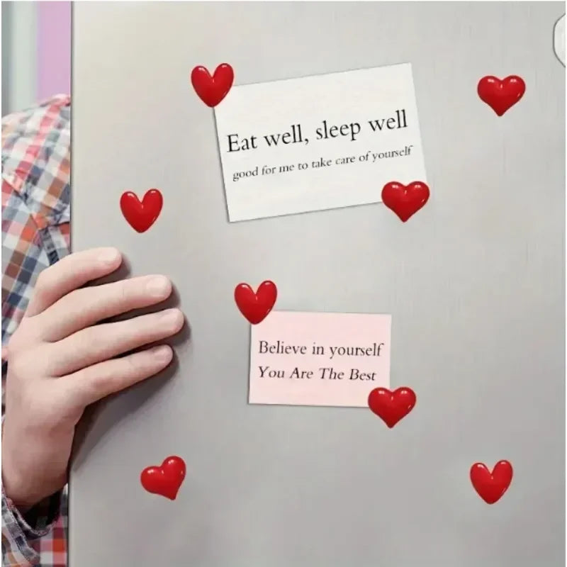 Mini Fridge Magnets Heart-shaped Magnetic Refrigerator Decor Sticker Valentines Day Gift Decoration Office Whiteboard Fixed Tool