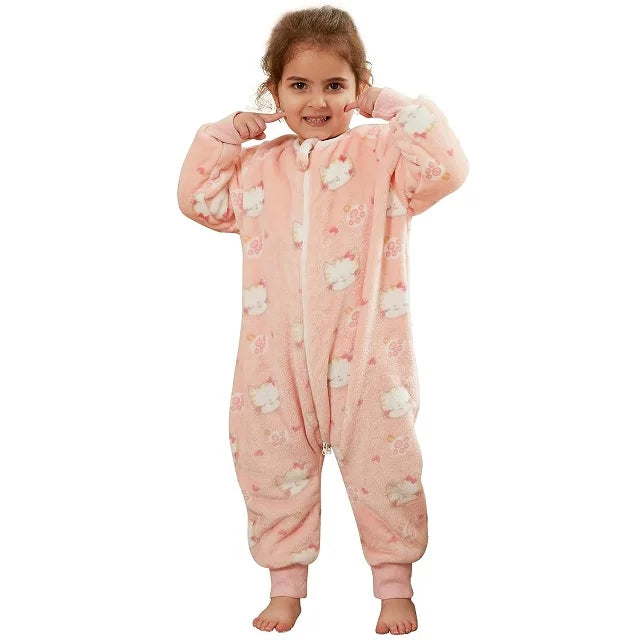 MICHLEY Cartoon Flannel Children Baby Sleeping Bag Sack Warm Winter Clothes Toddler Sleepsack Pajamas For Girls Boys Kids 1-6T