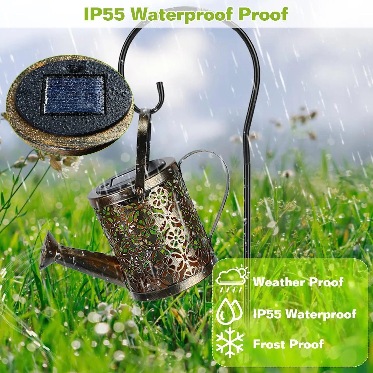 Solar Watering Can String Lights - Fairy Garden Decoration for pathway , Yard & Patio Landscape