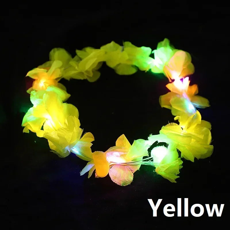 Luminous Headbands Party Led Headband Flower Crown with Led Lights Festival Party Decoration Glow-in-the-dark