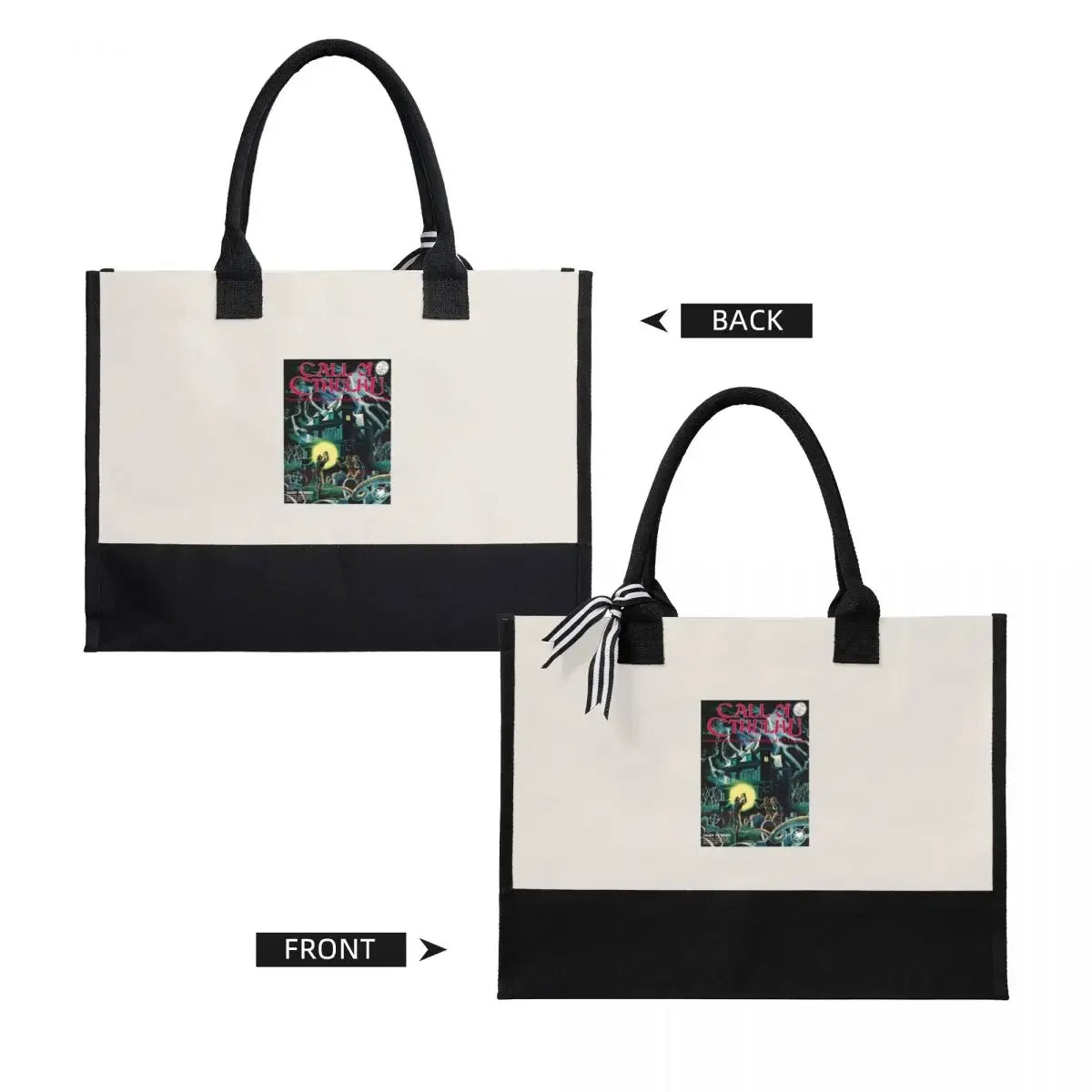 Canvas Gift Shopping Bag Call Of Cthulhu 1st Edition Cover Classic Canvas Large Capacity Bag Customizable Quality Gifts