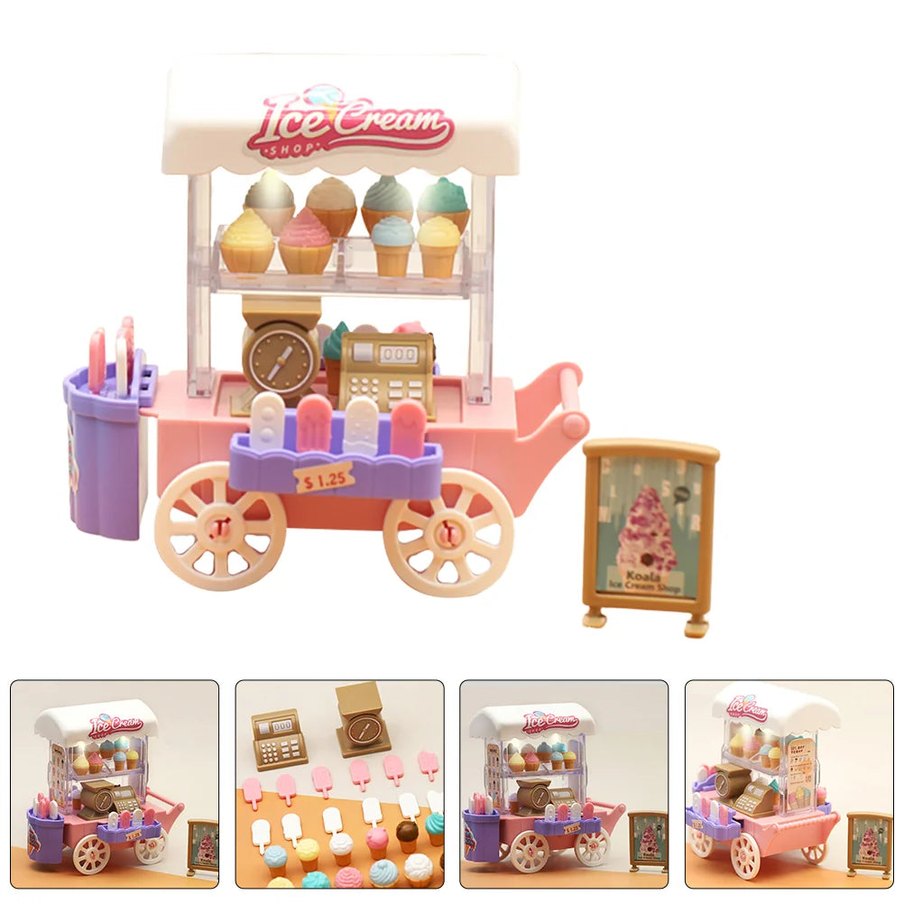 1 Set of Ice Cream Truck Ice Cream Treats Pretend Play Food Accessories for Toddler Girls Boys interactive ice cream truck
