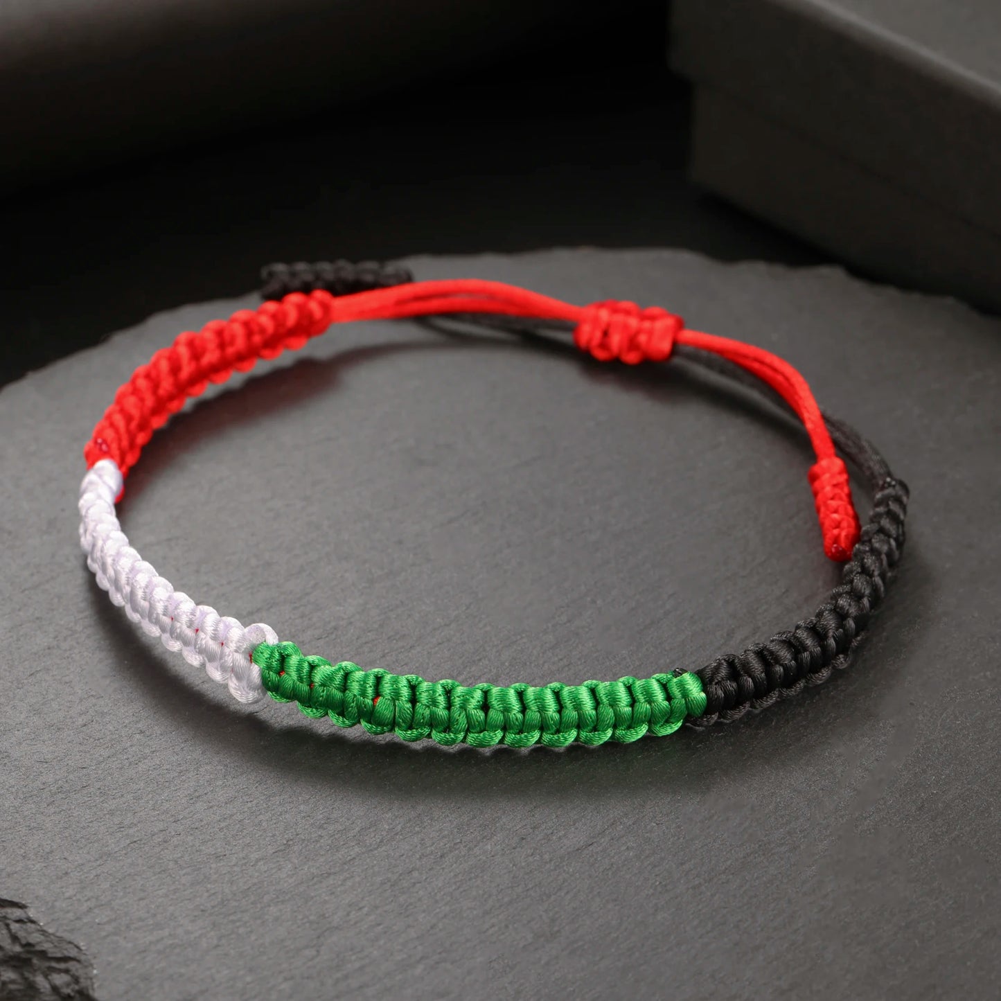 Palestine Flag Braided Rope Bracelets for Women Men Red Black White Green Natural Stone Beads Bracelet Jewelry Gift Wholesale