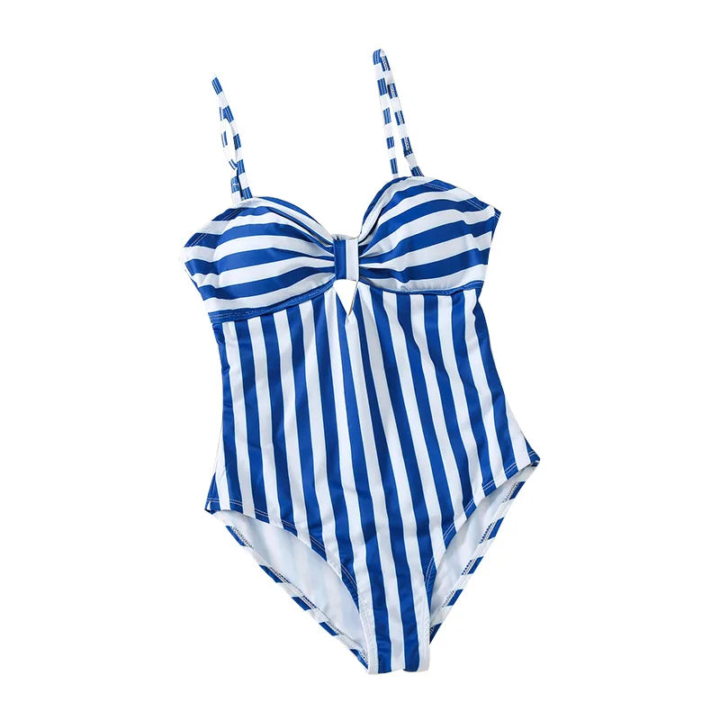 Family Swimwear Striped Mommy and Me Swimsuit Mother Daughter Bikini Family Mtching Clothes Dad Son Swim Trunks Beach Shorts