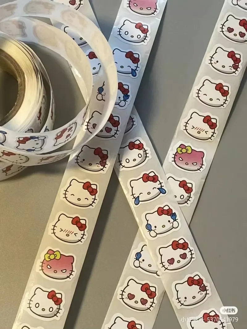 500 stücke Hallo Kitty Nette Aufkleber Cartoon Anime Schreibwaren Kunst Liefert Party Umschlag Abdichtung Decor Spielzeug Baby Shower Party Geschenk