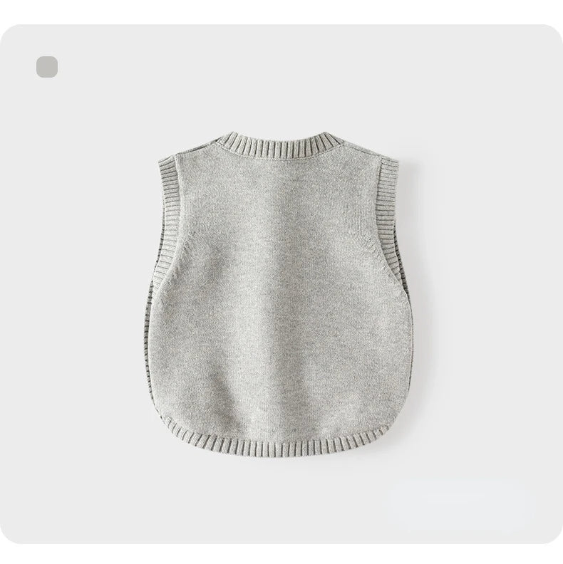 Baby Jungen Mädchen Pullover Weste Herbst 2024 Kinder Stricken Weste Pullover Kinder Kleinkind Kleidung Oansatz Ärmellose Cartoon Gestrickte 0-4y