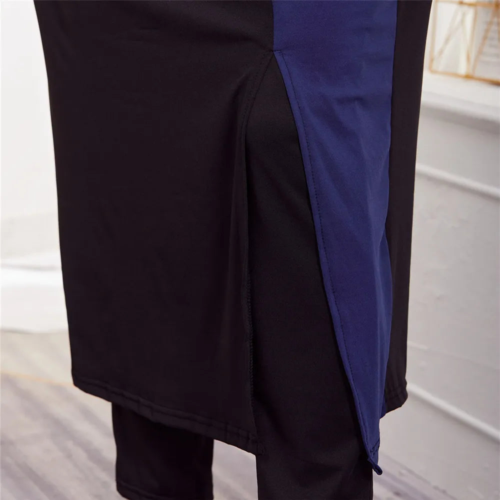 2024 New Arrival Stylish Muslim Swimwear Burkinis 3 Piece Long Robe Swimming Hijab Suit Muslimah Hijab Swimsuit Islamic Swimwear