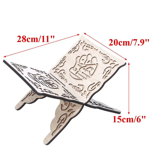 Wooden Book Stand Holder Quran Muslim 3 colors Decorative Shelf Removable Ramadan Allah Islamic Gift Handmade Wood Book Decor