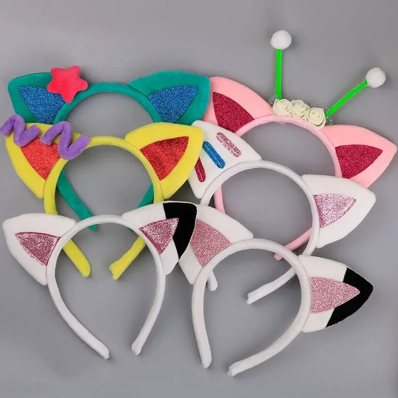 Adults Kids Plush Cute Fox Cat Ears Headband Hairband Hair Hoops for Birthday Gift Wedding Party Costume Christmas New Years