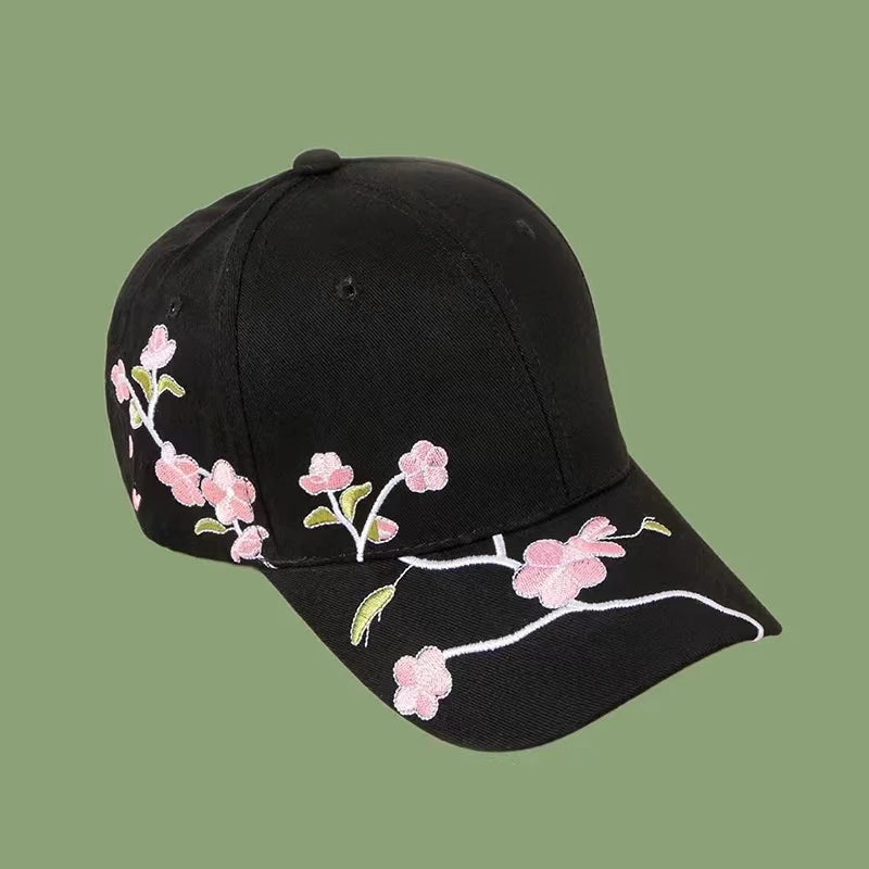 Fashion Summer Unisex Cotton Outdoor Baseball Cap Plum Embroidery Snapback Travel Sports Hats Men Ladies Sunhats Adjustable