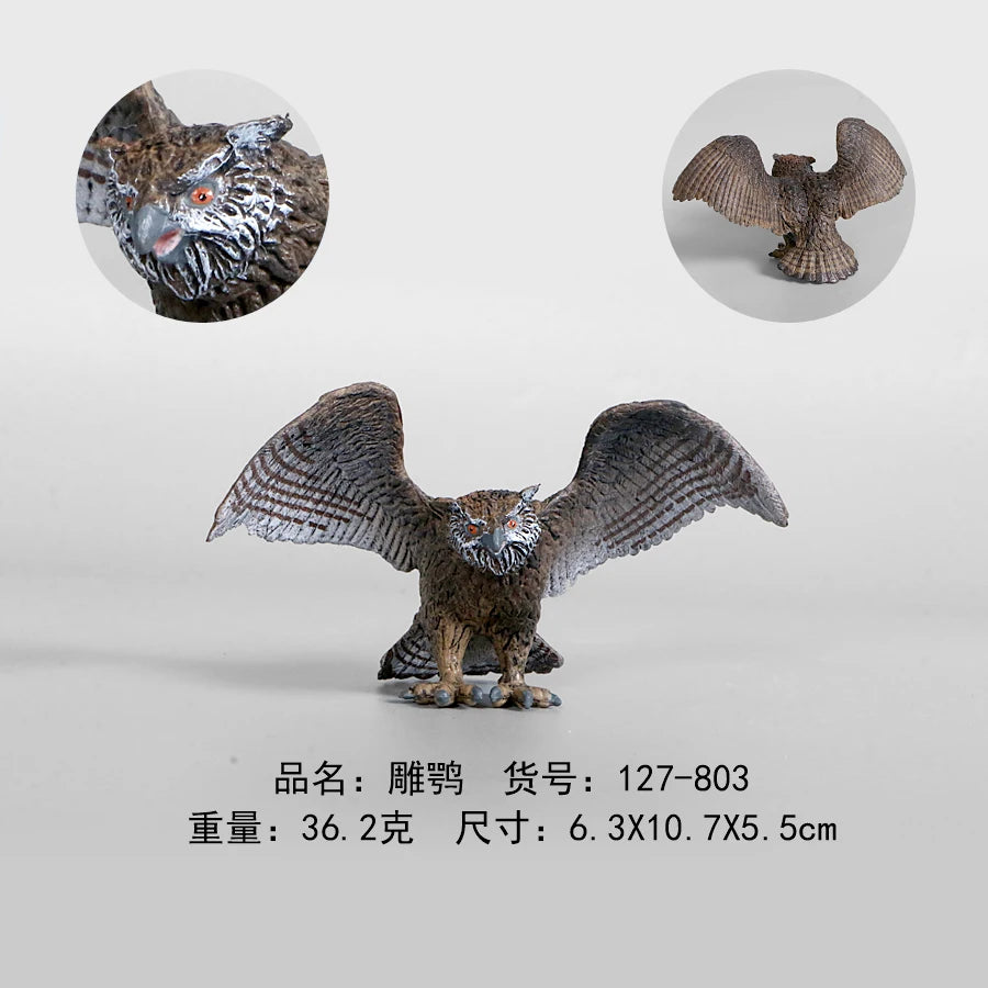 Simulation Animal Models Birds Figurine Parrots Owls Otriches Turkey PVC Plastic Models,Hand Painted Collection Toys For Kids