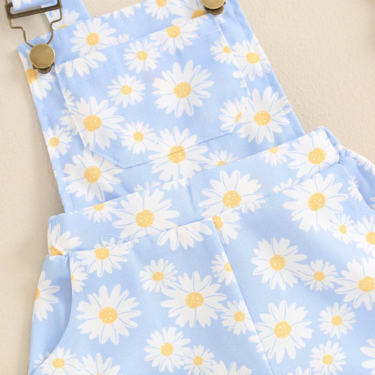 Entzückender Baby-Mädchen-Strampler mit Blumenmuster, ärmellos, Overall mit Shorts für den Sommer, Kleinkind, lässiges Outfit, süße Kleidung