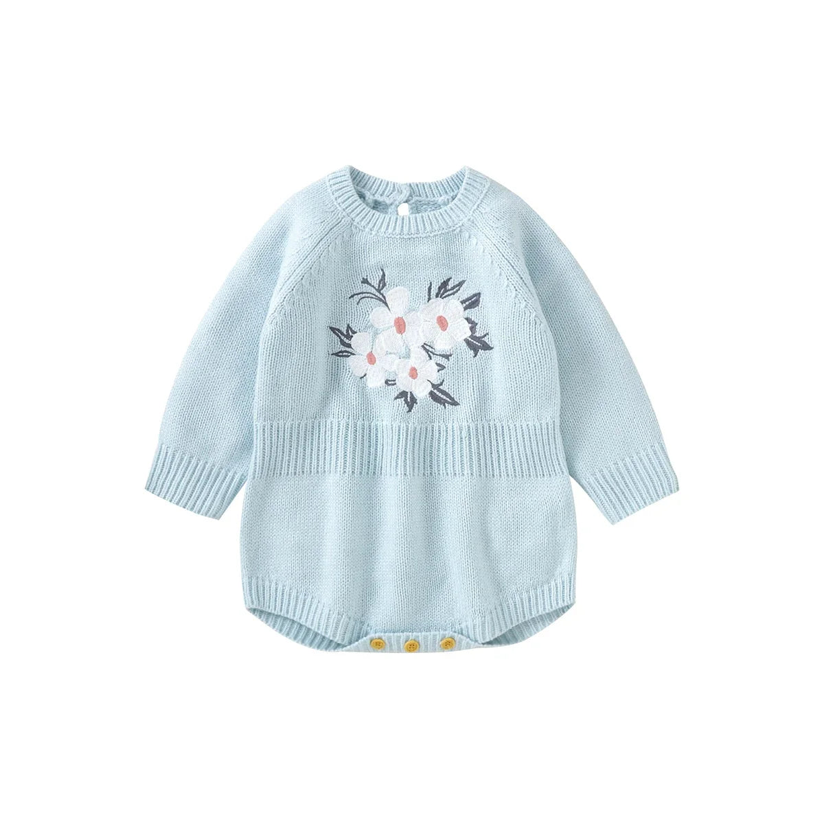 Newborn Baby Bodysuits Fashion Floral Embroideried Clothes 0-18m Winter Infant Girl Jumpsuit Long Sleeve Autumn Overalls Sweater