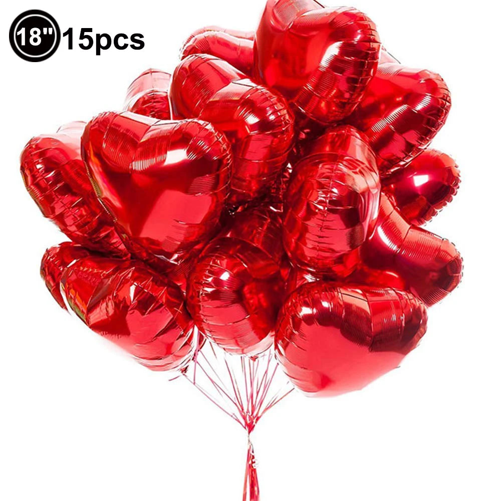 Valentine's Day Balloon Banner Decoration Cartoon Brown Bear Balloon Oversized Rose Balloon Foil Balloon Party Decor Balloon