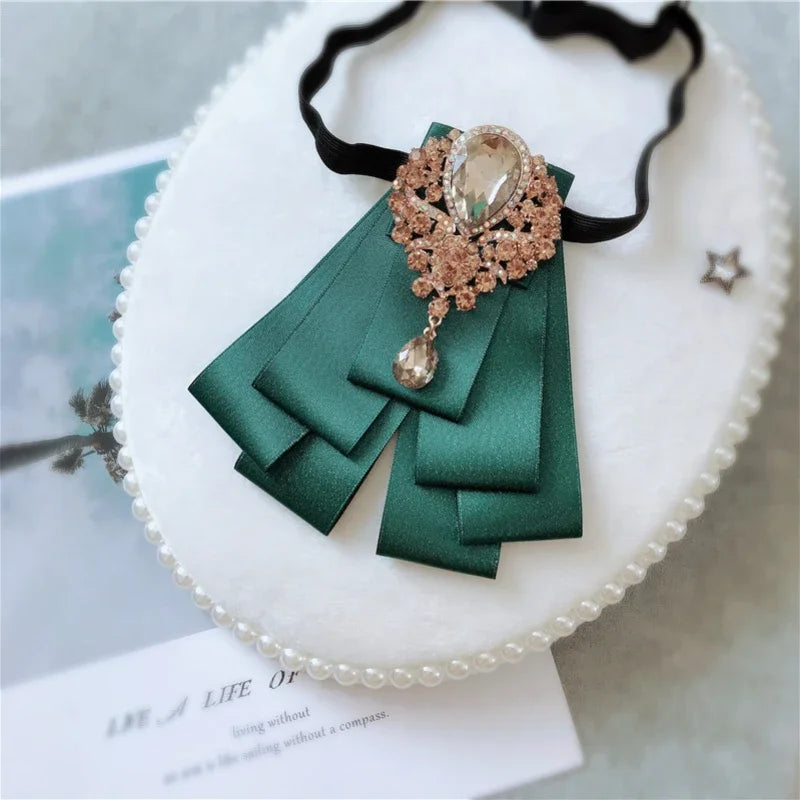 Men's Wedding Bow Ties Women's Accessories British Korean Business Banquet Formal Dress Shirt Rhinestone Ribbon Bow-tie Gifts mon
