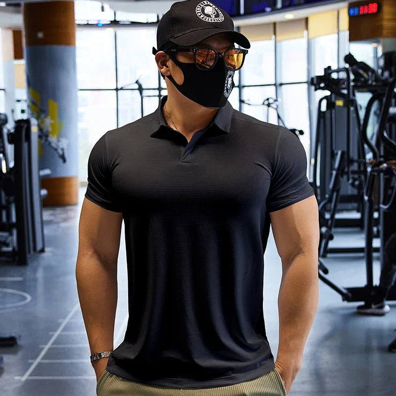 Men Dry Fit Compression Sweatshirt Man Short Sleeve Athletics Clothing Gym Fitness Sports Wear Tops Golf T-shirts Sportswear mon