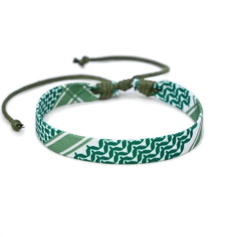 Multicolor Manual Weave Palestine Bracelet Gaza Color Arabic Ethnic Style Men Women Adjustable Accessories Gifts hépīng Peace