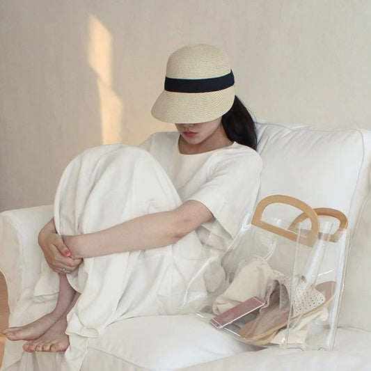 2021 New Straw Hat Woman Outdoor Student Casual Sun Hats Sunscreen Summer Baseball Cap Fashion Lovely Peaked Cap for Women