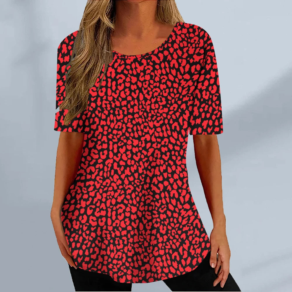 New Women's T-shirt Summer Fashion Short Sleeve Tops Tees Casual Daily Print T Shirt For Women Clothes Plus Sized Girls Clothing