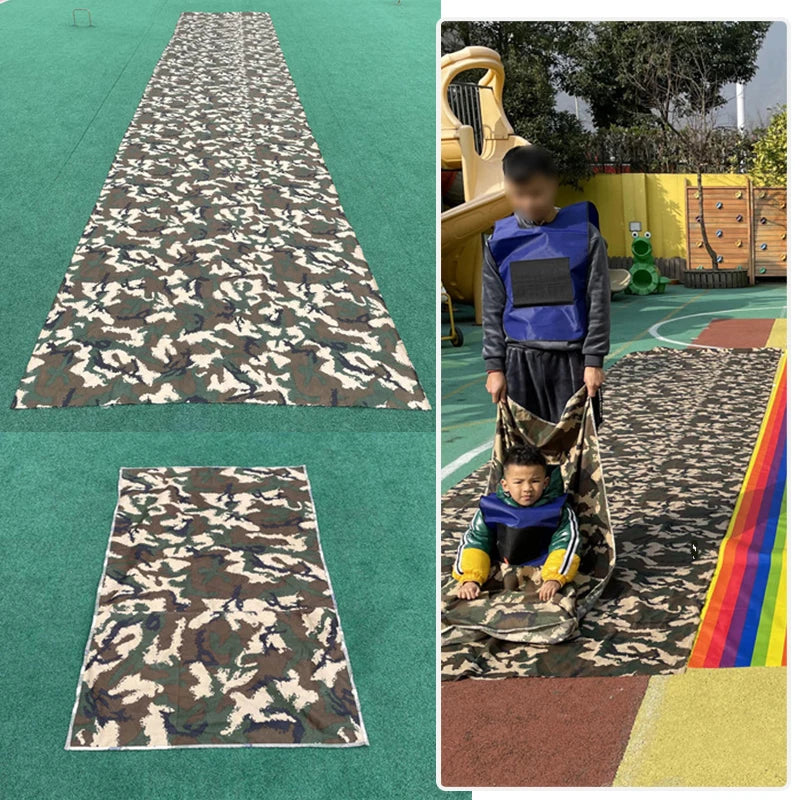 Sensory Integration Outdoor Game Children Slide Oxford Cloth Parent-child Activity Game Sled Baby Toy for Children Boys and Girl