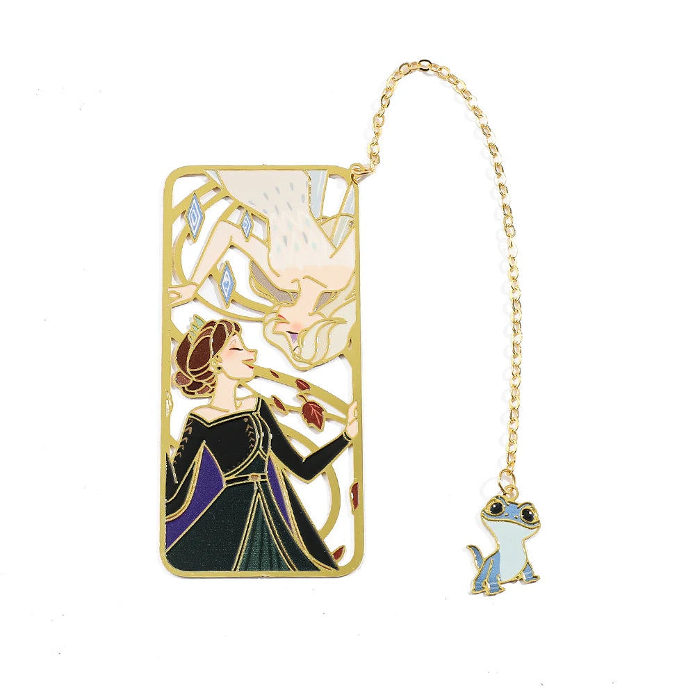 Anime Frozen Elsa Bookmark Princess Reading Page Marker Tools Stationery Cartoon Periphery Metal Fashion Gifts Collect Souvenir