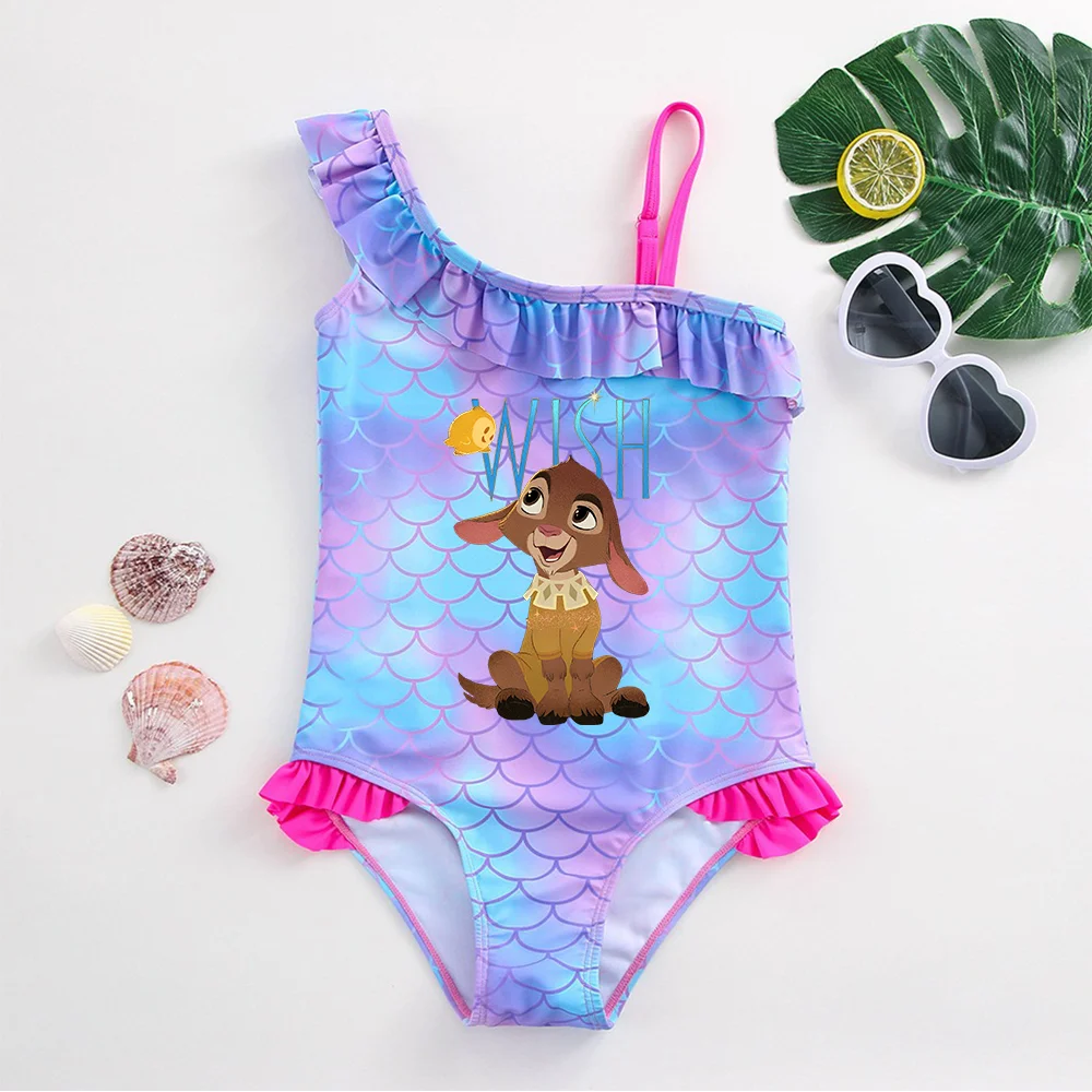 Movie Wish Girls Swimsuit Fashion Mermaid Fish One-Piece Bathing Suits Children's Dresses Summer Swimwear Beach Suit Kids Wear