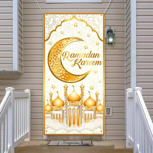 Ramadan Hanging Flag Ramadan Kareem Decoration For Home 2025 Aid EID Mubarak Muslim Islamic Festival Eid Al-fitr Party Supplies