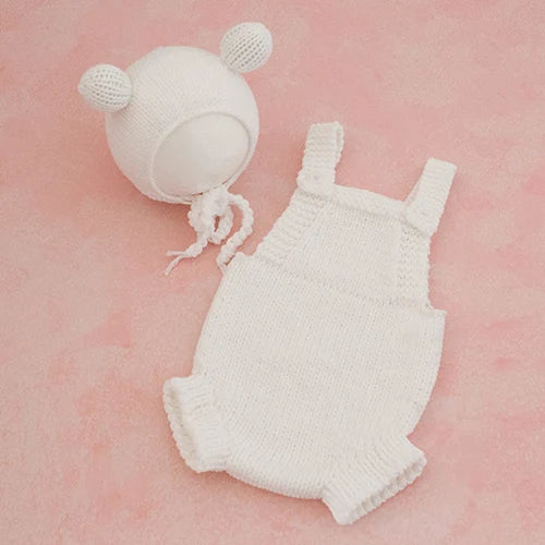 Infant Baby Jungen Mädchen Gestrickte Overall + Hut Einfarbig Neugeborenen Baby Gestrickte Bodys 0-3M Kinder Fotografie Kleidung