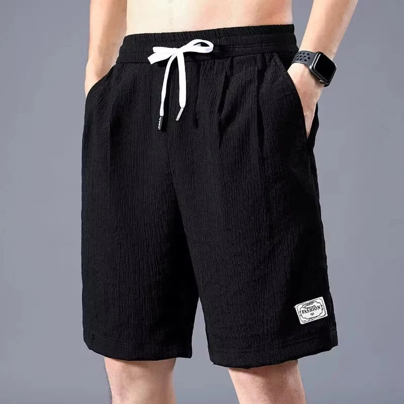 Lce Seidenshorts für Herren, dünne Sporthose, kurze Hose, lockeres gerades Bein, cool, atmungsaktiv, neuer Modetrend, lässig, XL-XXXL