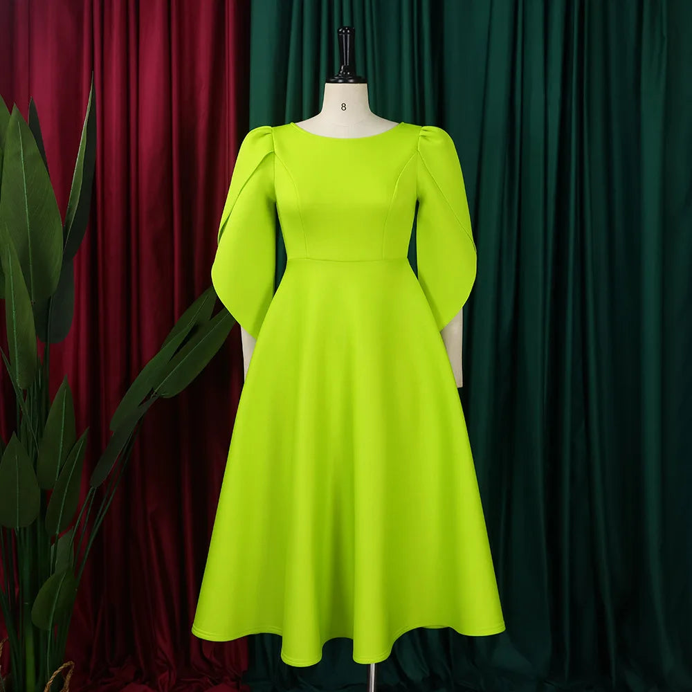 FairyShely 2025 Spring Long Sleeve Plus Size Long Dress Women Solid Large Big Dresses Lady Slim Fit Party Tight Curvy Dress