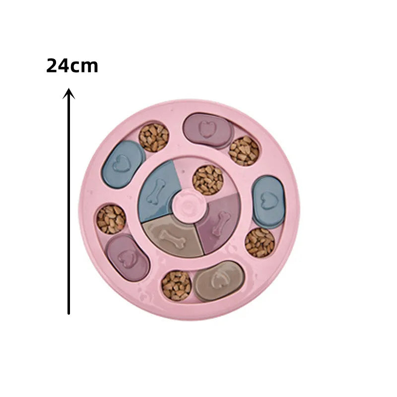 Pet Supplies Cat Dog Turntable Eating Anti-choking Food Puzzle Feeding Interactive Toy Slow Food Tray
