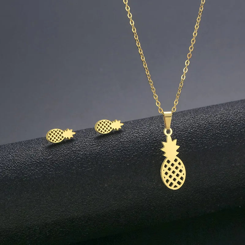 10 PiecesHip Hop Personalized Accessories Stainless Steel Necklace Fashion Jewelry Set for Women Smooth Geometric Design