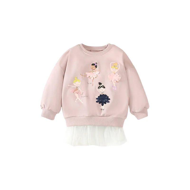 Springen Meter Neue Ankunft 2-7T Mädchen Baby Kleidung Maus Applique Mädchen Sweatshirts Kleinkind Kostüm Mesh Mit Kapuze Shirts