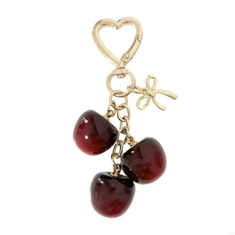 E0BE Unique Cherry Keychain Bag Charm Keyrings Accessory For Handbags And Wallets