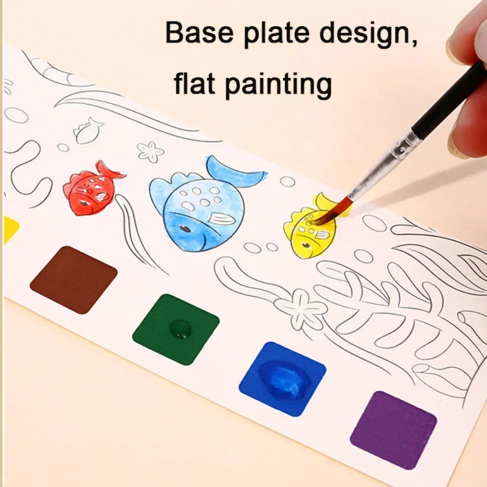 Portable Children Watercolor Painting Book 20 Sheets Gouache Graffiti Picture 1 Pen Coloring Water Drawing Books Set Kids Toy