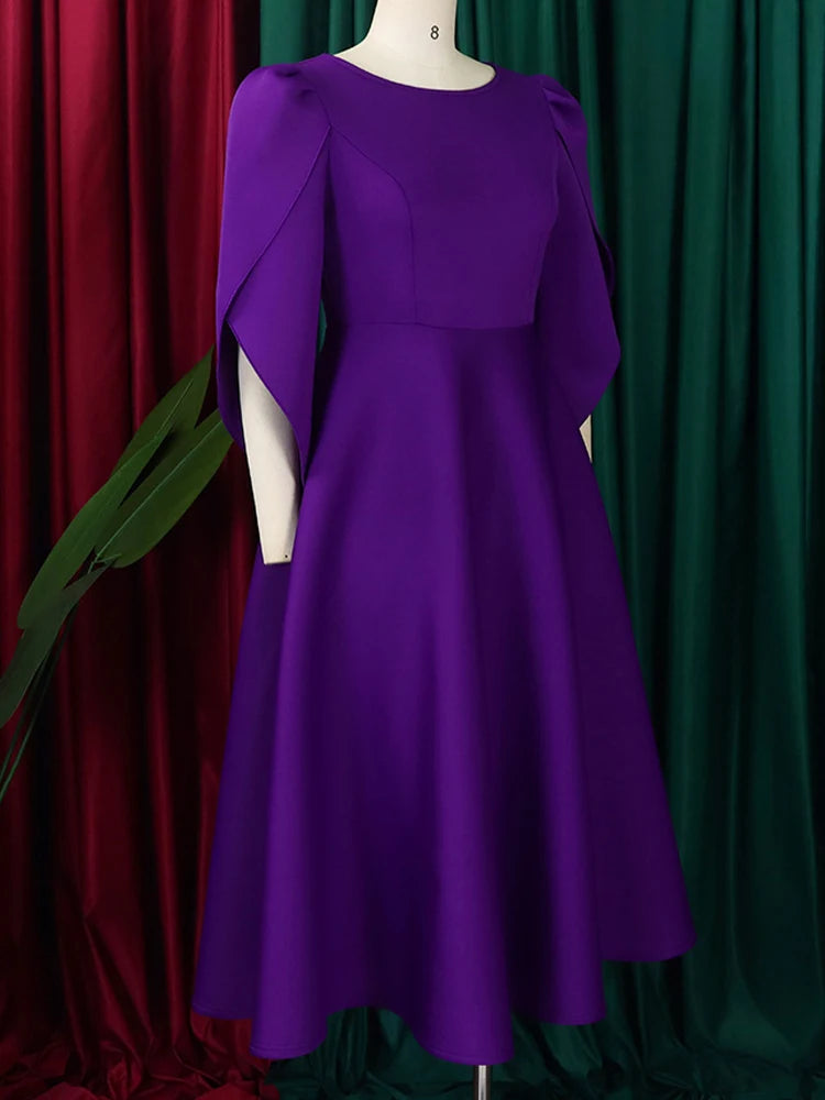 FairyShely 2025 Spring Long Sleeve Plus Size Long Dress Women Solid Large Big Dresses Lady Slim Fit Party Tight Curvy Dress