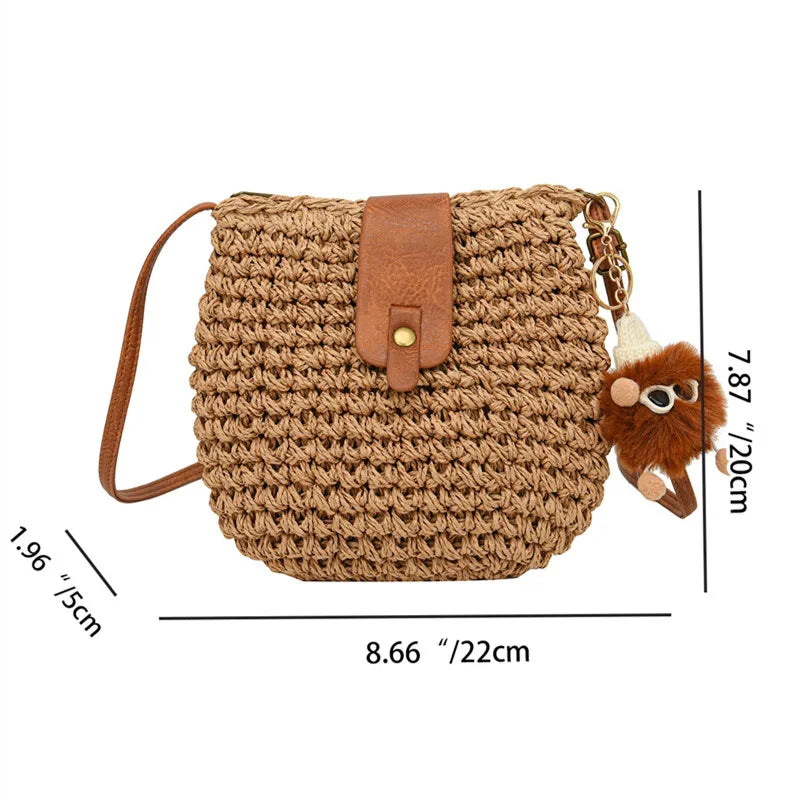 Small new purses summer beach bags for women corssbody bags female straw bag brand designer travel handbags handmade rattan bag