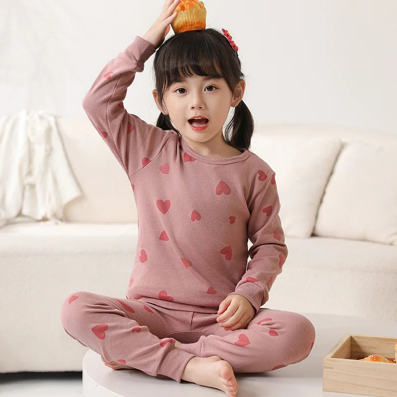 Autumn Winter Baby Girl Clothes Pajamas Sets Boys Pyjamas Kids Homewear Cotton Nightwear Children's Indoor Clothing Pijamas Suit
