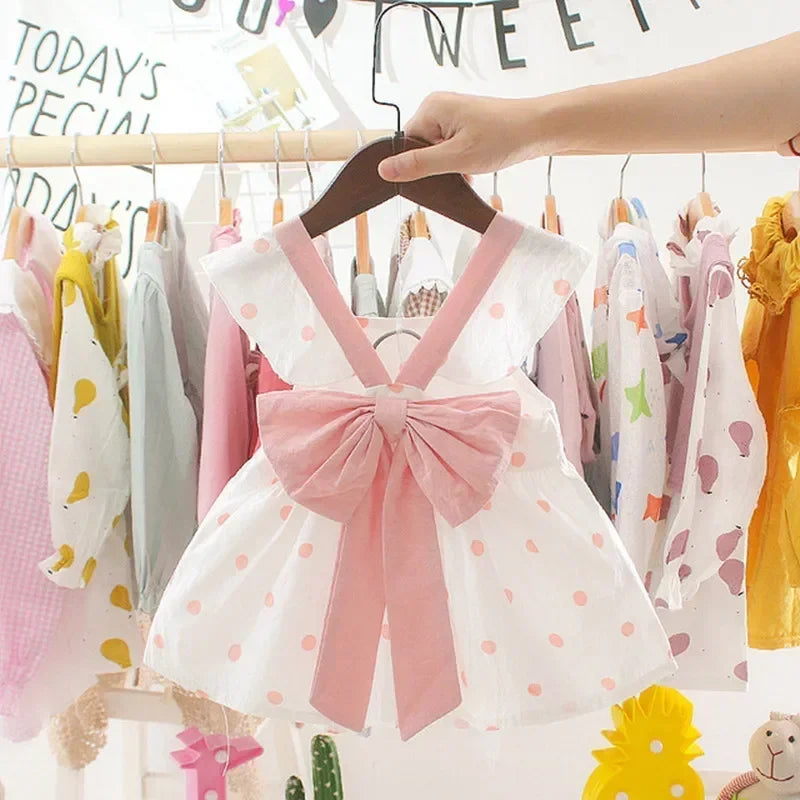 2023 Summer Baby Girl Clothing Newborn Infant Girls Dress Patchwork Mesh Princess Dress Toddler Kids Birthday Party Clothes