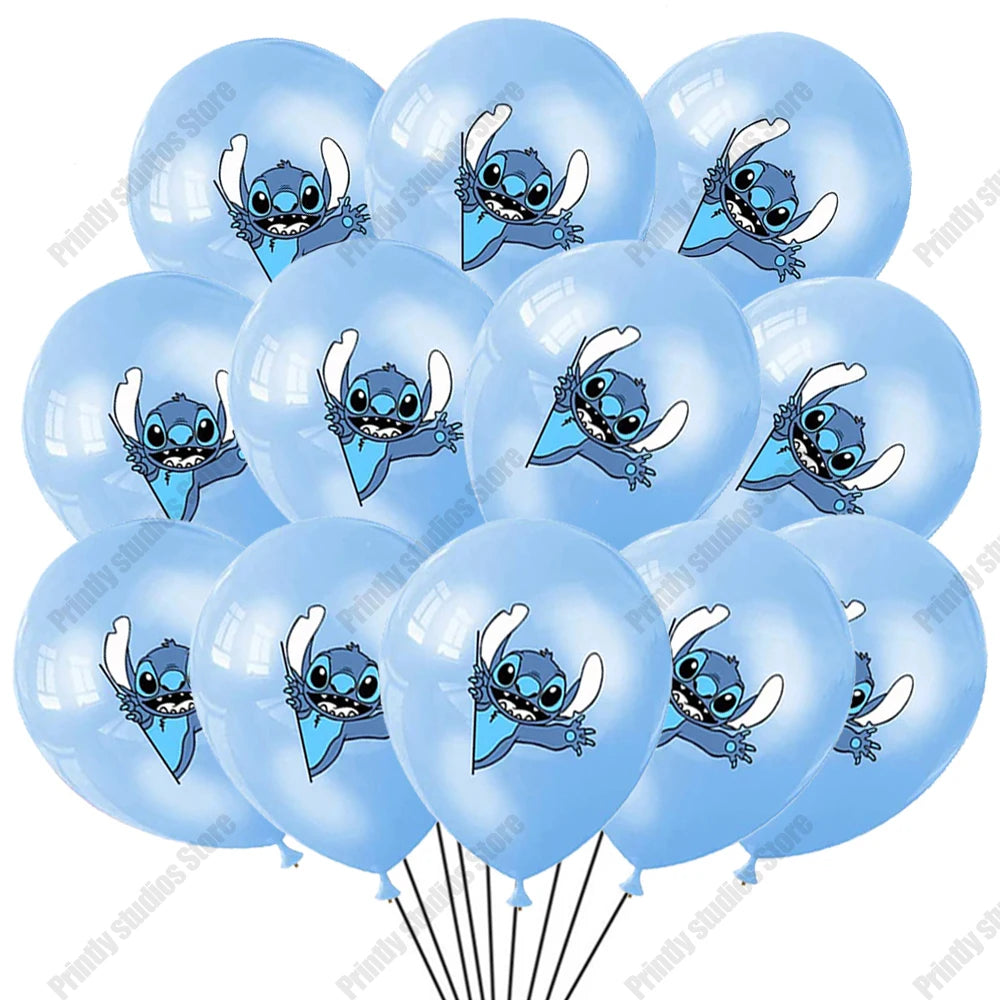10 STÜCKE 12 Zoll Disney Lilo und Stitch Latexballons Set Globo Junge Mädchen Geburtstagsparty Babyparty Party Dekorationen Kinderspielzeug