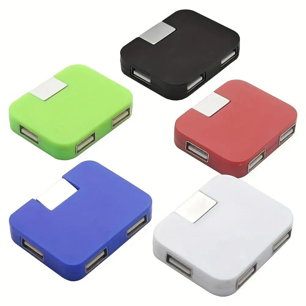Square USB Multi-port Hub 4-port Expander Splitter Mini Usb Hub 4 Ports Multi Interface 4 in 1 Four-ports HUB Notebook