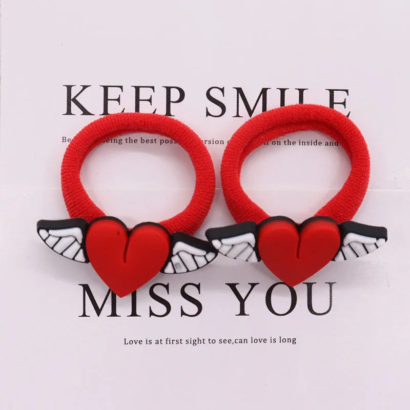 2Pcs Cute Animal Cat Hair Accessories Children Rubber Bands Scrunchies Elastic Hair Bands Girls Headband Decorations Ties Gum