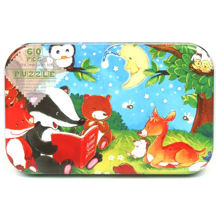 Heiße Neue 60 Stück Holz Puzzle Spielzeug für Kinder Cartoon Fahrzeug Tier Holz Puzzle Baby Lernen Pädagogisches Spielzeug Kinder Geschenk