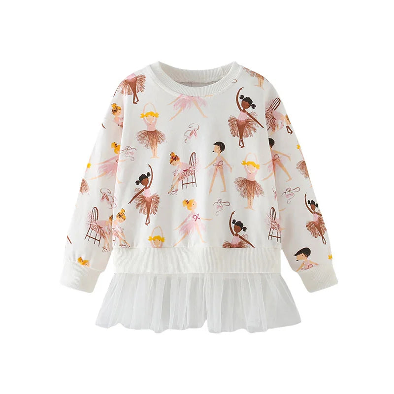 Springen Meter Neue Ankunft 2-7T Mädchen Baby Kleidung Maus Applique Mädchen Sweatshirts Kleinkind Kostüm Mesh Mit Kapuze Shirts